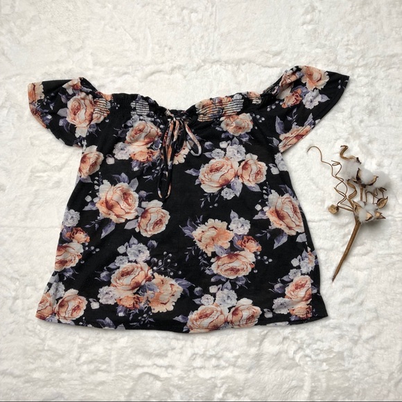 Alya Tops - Alya Floral Off the Shoulder Top